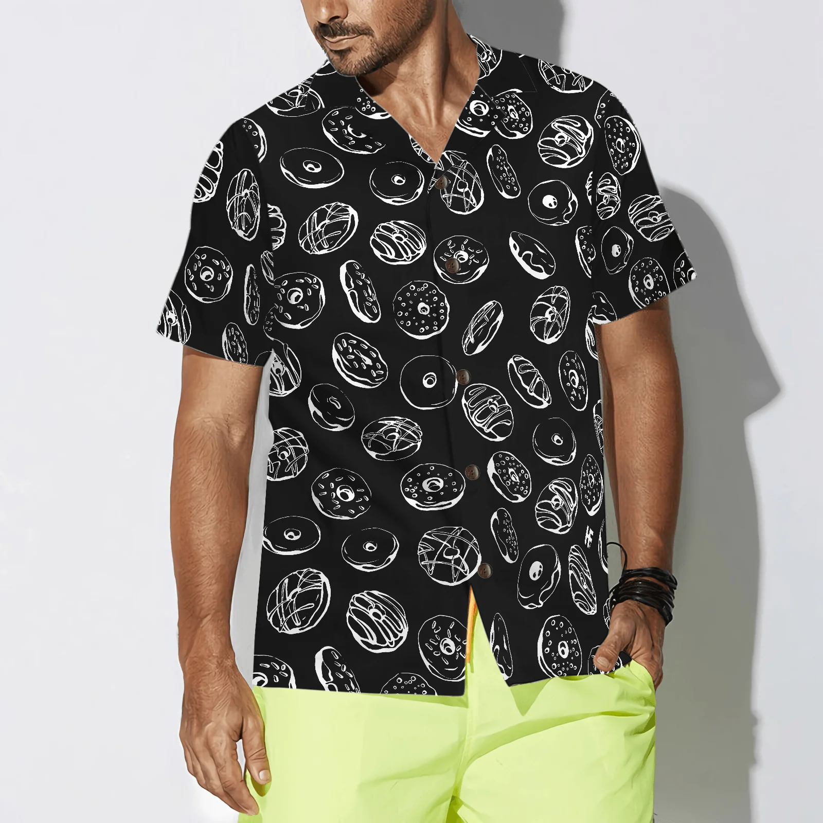 Donut Pattern Hawaiian Shirt, Colorful Summer Aloha Shirt For Men Women, Perfect Gift For Friend, Family, Husband, Wife, Boyfriend, Girlfriend - Image 4
