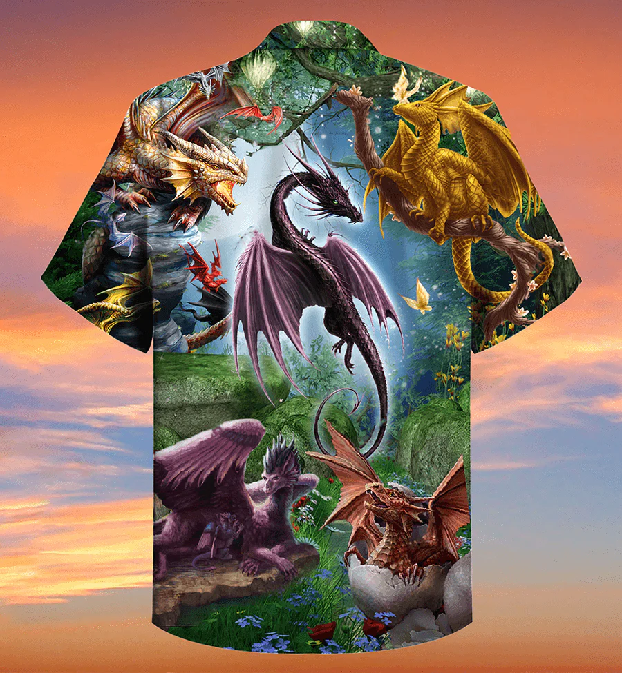 Dragon Aloha Hawaiian Shirt For Summer, Dragon Fly Love Life Love Sky Hawaiian Shirts Outfit For Men Women, Dragon Lovers - Image 2