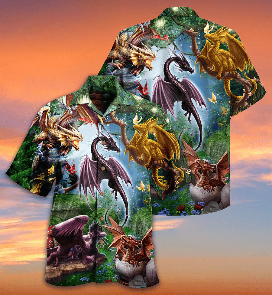 Dragon Aloha Hawaiian Shirt For Summer, Dragon Fly Love Life Love Sky Hawaiian Shirts Outfit For Men Women, Dragon Lovers - Image 3