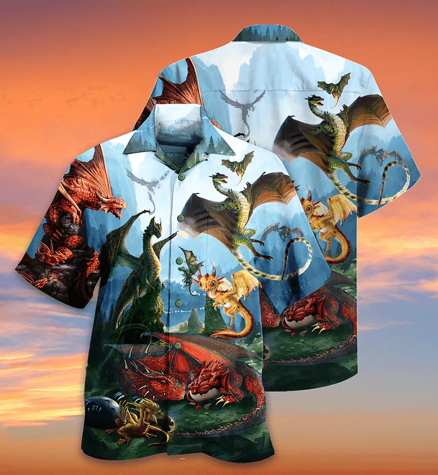 Dragon Aloha Hawaiian Shirt For Summer, Dragon In The Forest Life Hawaiian Shirts Outfit For Men Women, Dragon Lovers - Image 2
