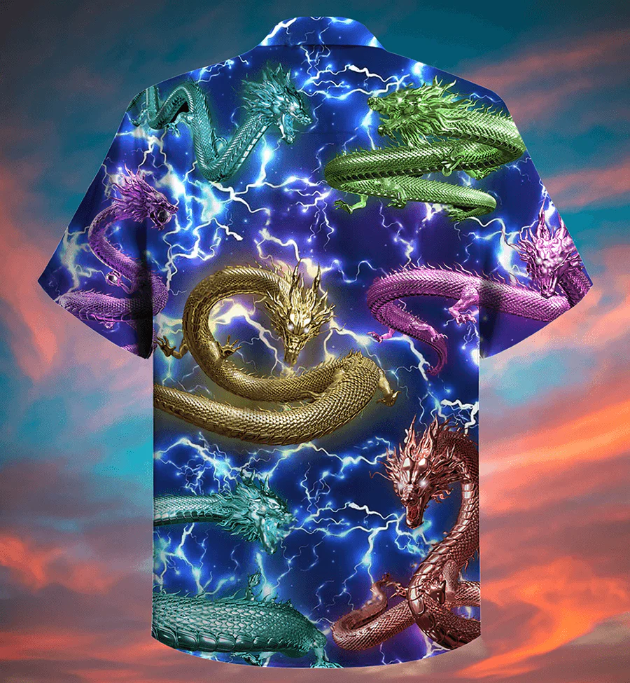 Dragon Aloha Hawaiian Shirt For Summer, Dragon Love Life Amazing Lightning Hawaiian Shirts Outfit For Men Women, Dragon Lovers - Image 2