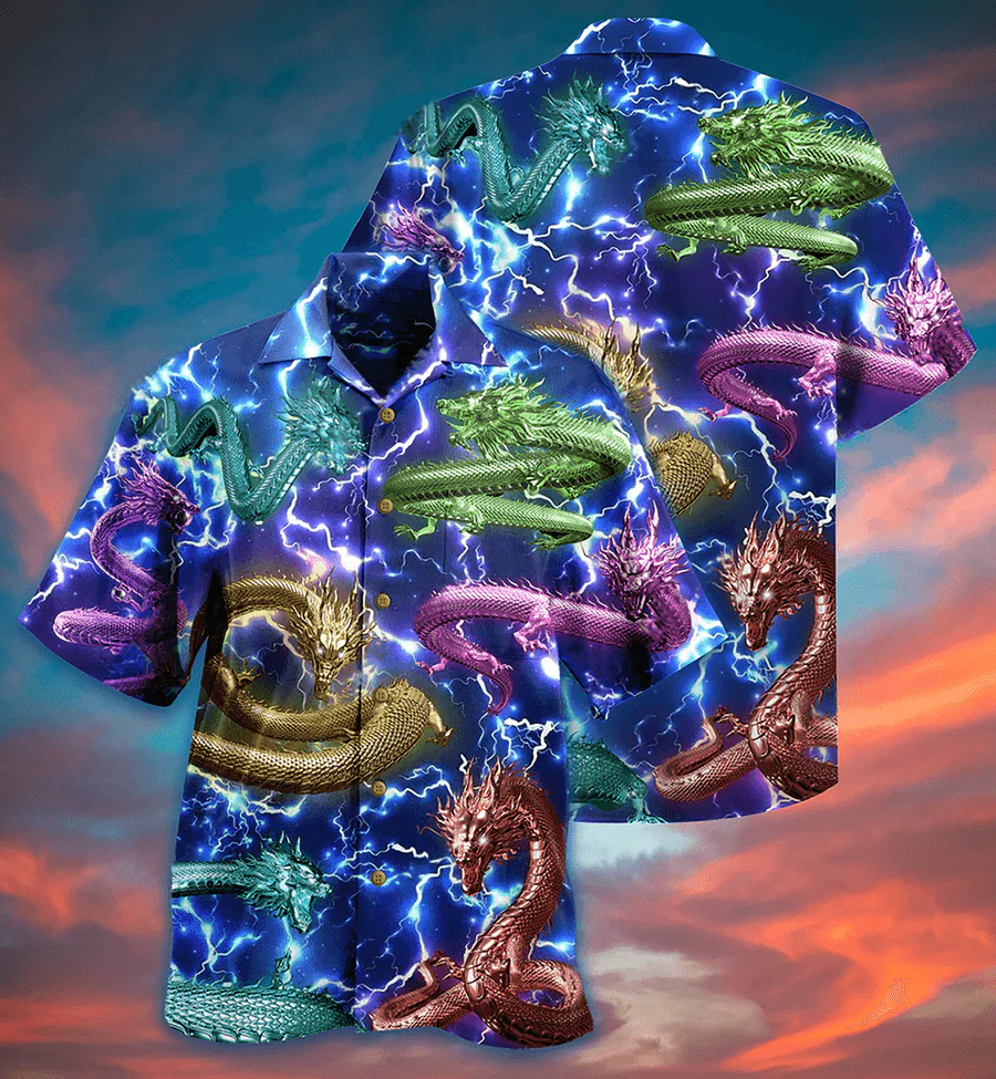 Dragon Aloha Hawaiian Shirt For Summer, Dragon Love Life Amazing Lightning Hawaiian Shirts Outfit For Men Women, Dragon Lovers - Image 3