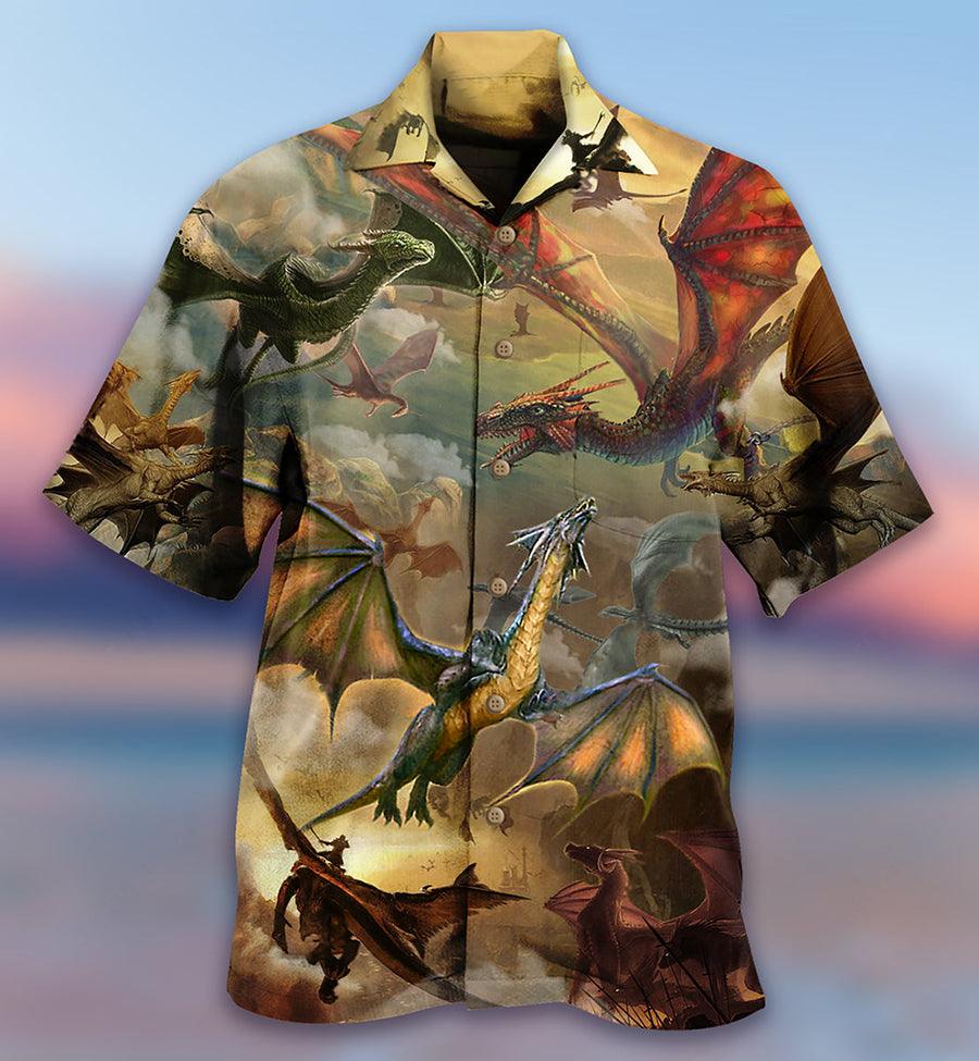 Dragon Aloha Hawaiian Shirt For Summer, Dragon Love Life Fly To The Sky Amazing Hawaiian Shirts Outfit For Men Women, Dragon Lovers