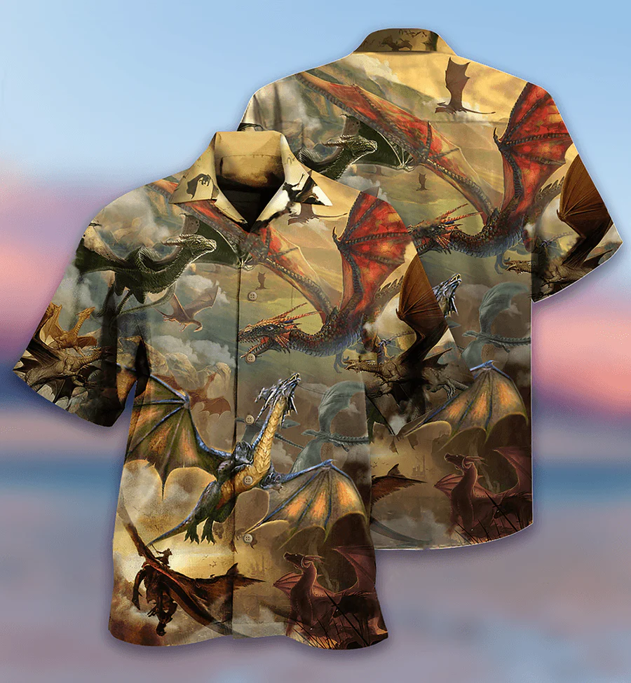 Dragon Aloha Hawaiian Shirt For Summer, Dragon Love Life Fly To The Sky Amazing Hawaiian Shirts Outfit For Men Women, Dragon Lovers - Image 2