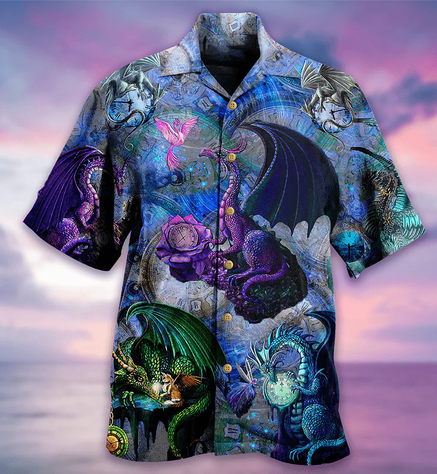 Dragon Aloha Hawaiian Shirt For Summer, Dragon Love Life Love Timepiece Hawaiian Shirts Outfit For Men Women, Dragon Lovers