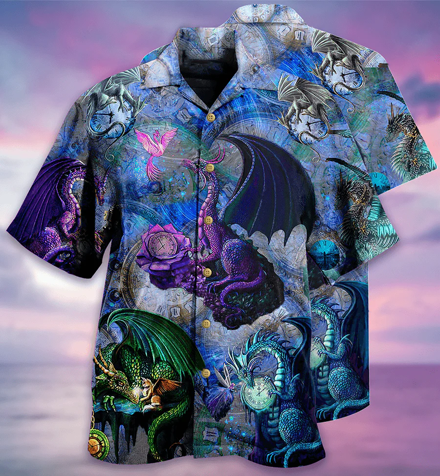 Dragon Aloha Hawaiian Shirt For Summer, Dragon Love Life Love Timepiece Hawaiian Shirts Outfit For Men Women, Dragon Lovers - Image 3
