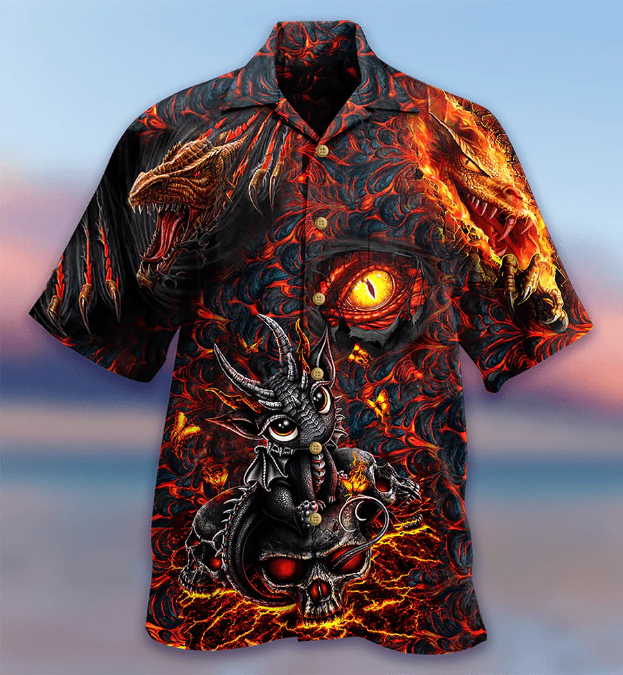 Dragon Eye Aloha Hawaiian Shirt For Summer, Love Life Amazing Dragon Skull Hawaiian Shirts Outfit For Men Women, Dragon Lovers