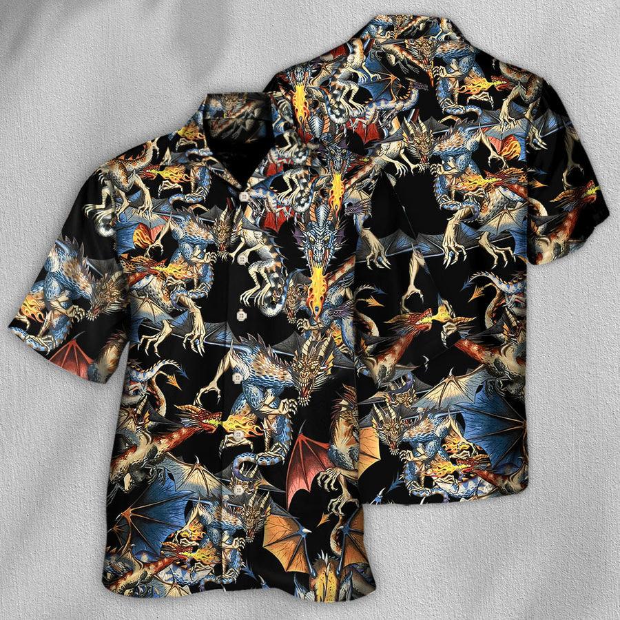 Dragon Fire Aloha Hawaiian Shirt For Summer, Dragon Breathing Fire Awesome Hawaiian Shirts Outfit For Men Women, Dragon Lovers - Image 2