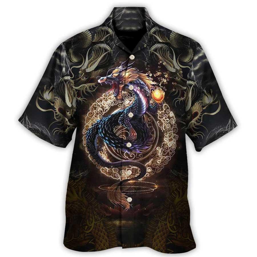 Dragon Golden Japanese Aloha Hawaiian Shirt For Summer, Dragon Love Life Hawaiian Shirts Outfit For Men Women, Dragon Lovers - Image 3