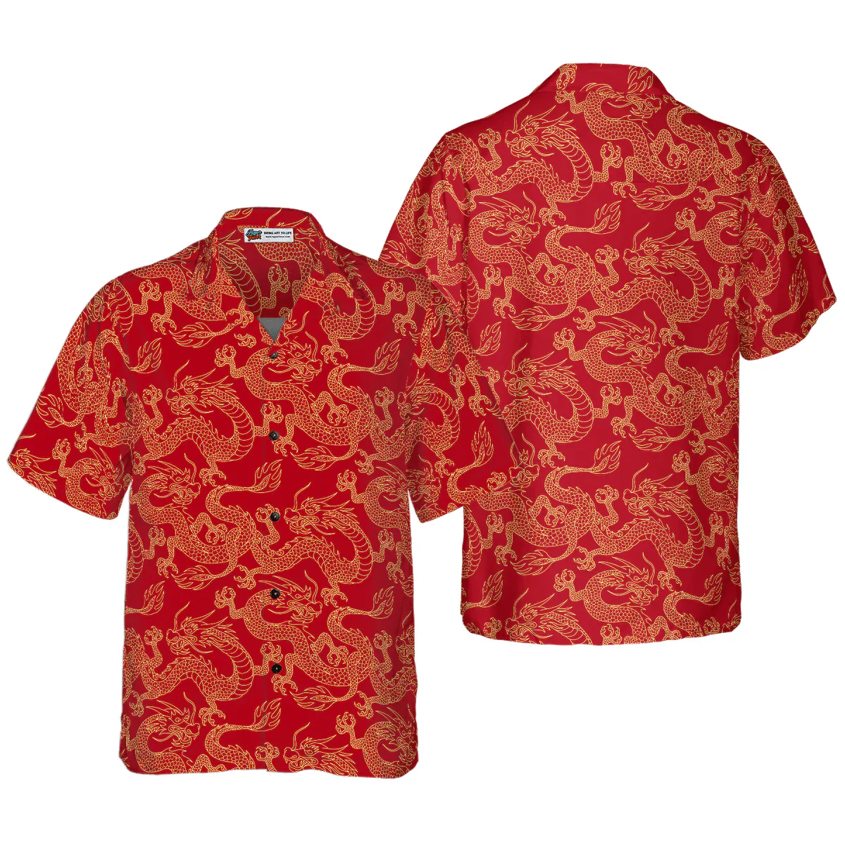 Dragon Hawaiian Shirt - Blue Dragon On Blue Sky Hawaiian Shirt - Perfect Gift For Husband, Boyfriend, Friend, Family
