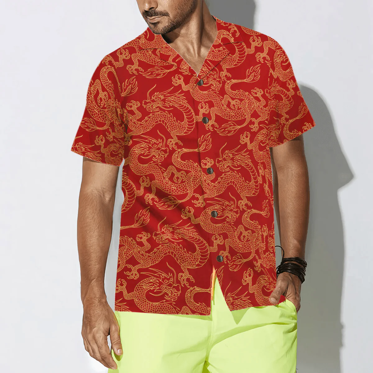 Dragon Hawaiian Shirt - Blue Dragon On Blue Sky Hawaiian Shirt - Perfect Gift For Husband, Boyfriend, Friend, Family - Image 4