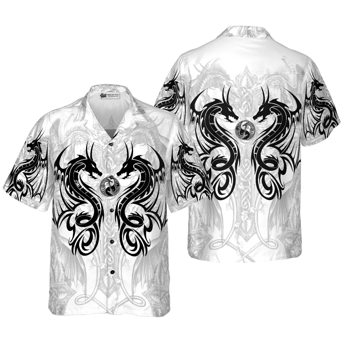 Dragon Hawaiian Shirt - Dragon Tattoo Hawaiian Shirt - Perfect Gift For Husband, Boyfriend, Friend, Family