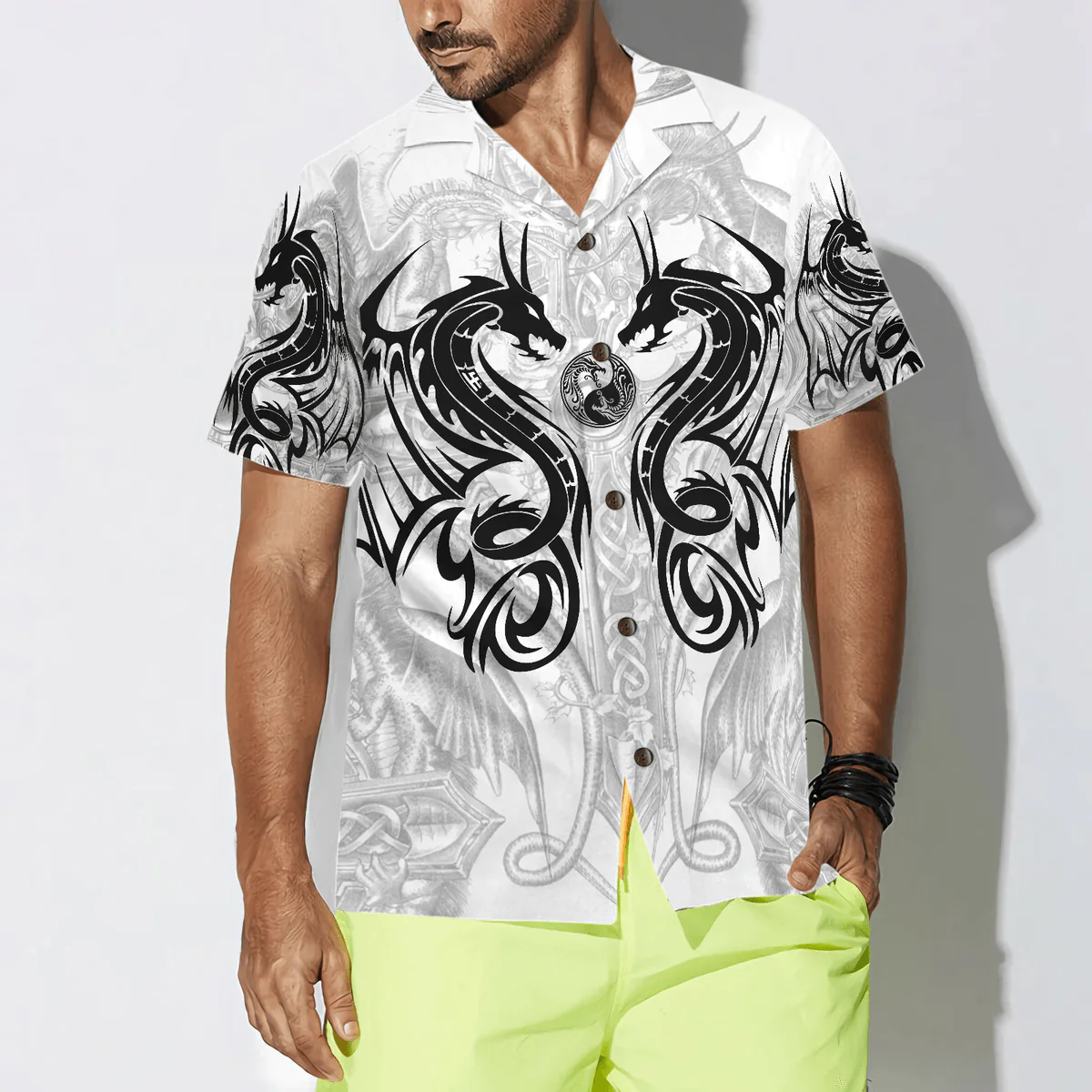Dragon Hawaiian Shirt - Dragon Tattoo Hawaiian Shirt - Perfect Gift For Husband, Boyfriend, Friend, Family - Image 4