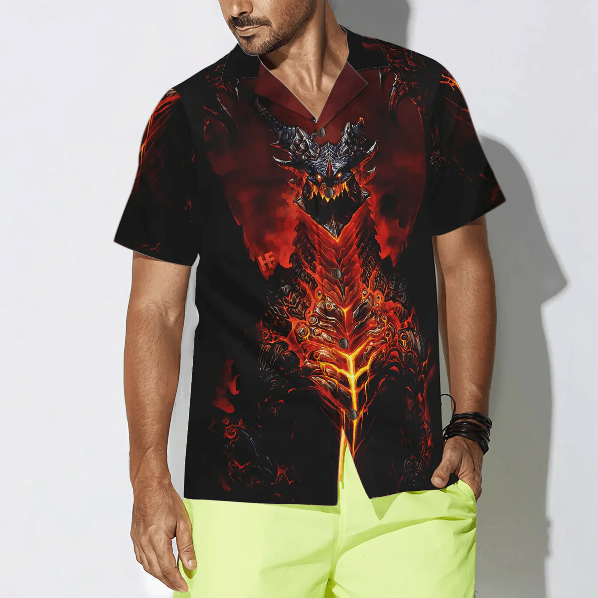 Dragon Hawaiian Shirt - Volcanic Dragon Chest Hawaiian Shirt - Perfect Gift For Husband, Boyfriend, Friend, Family - Image 3