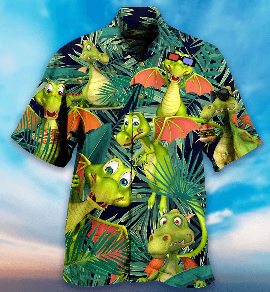 Dragon Tropical Aloha Hawaiian Shirt For Summer, Dragon Love Summer So Funny Hawaiian Shirts Outfit For Men Women, Dragon Lovers