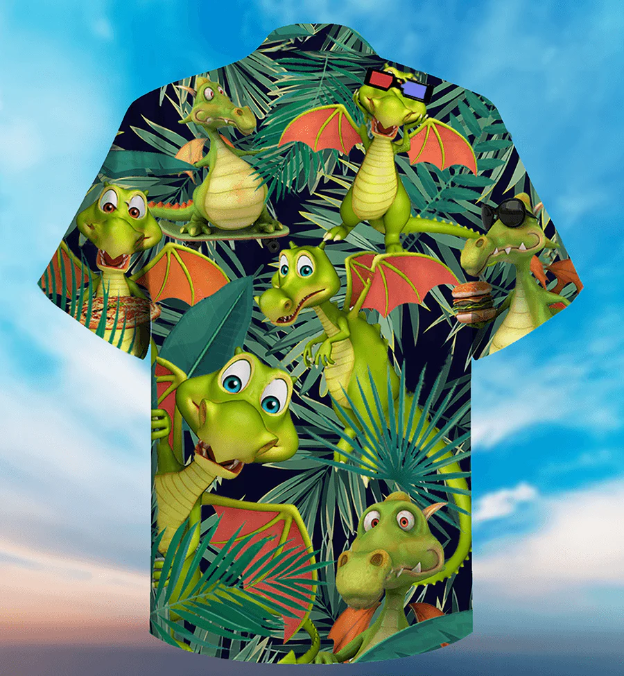 Dragon Tropical Aloha Hawaiian Shirt For Summer, Dragon Love Summer So Funny Hawaiian Shirts Outfit For Men Women, Dragon Lovers - Image 2