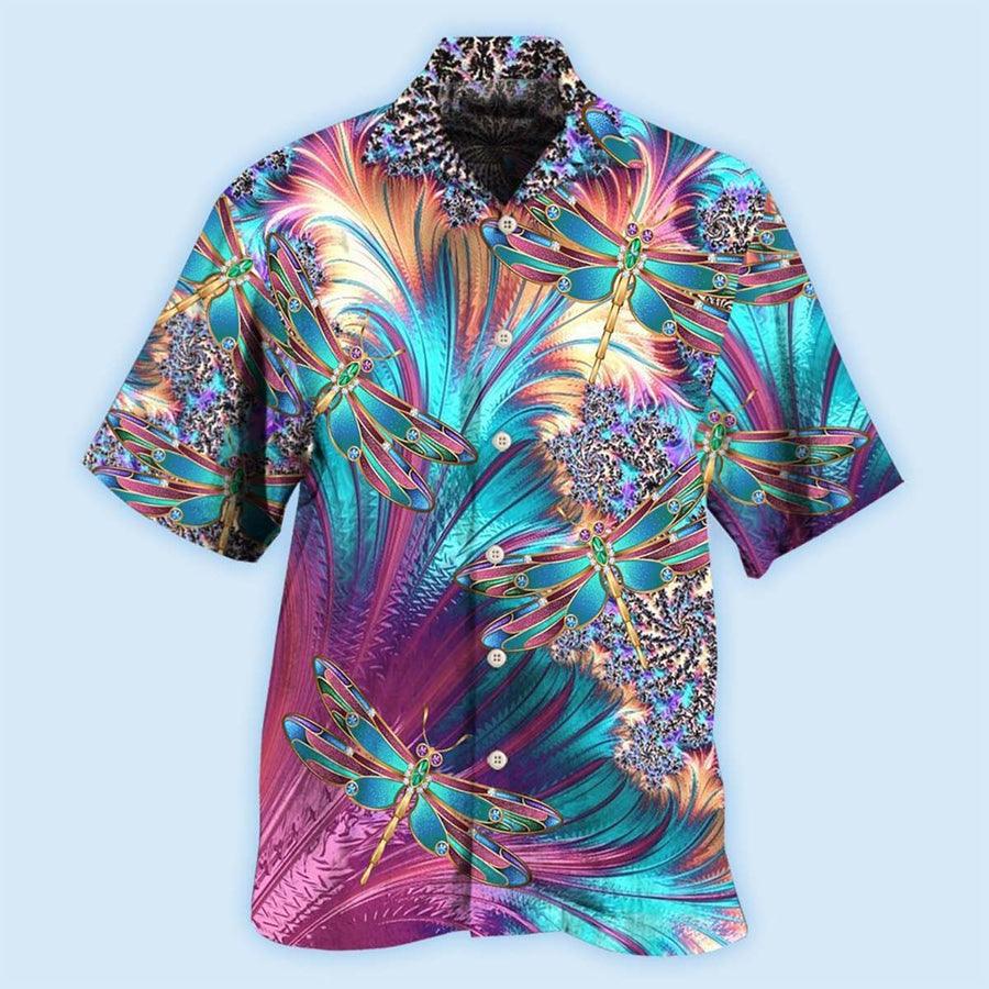 Dragonfly Colorful Summer Vibes Aloha Hawaiian Shirt For Summer, Dragonfly Color Hawaiian Shirts Outfit For Men Women, Dragonfly Lovers