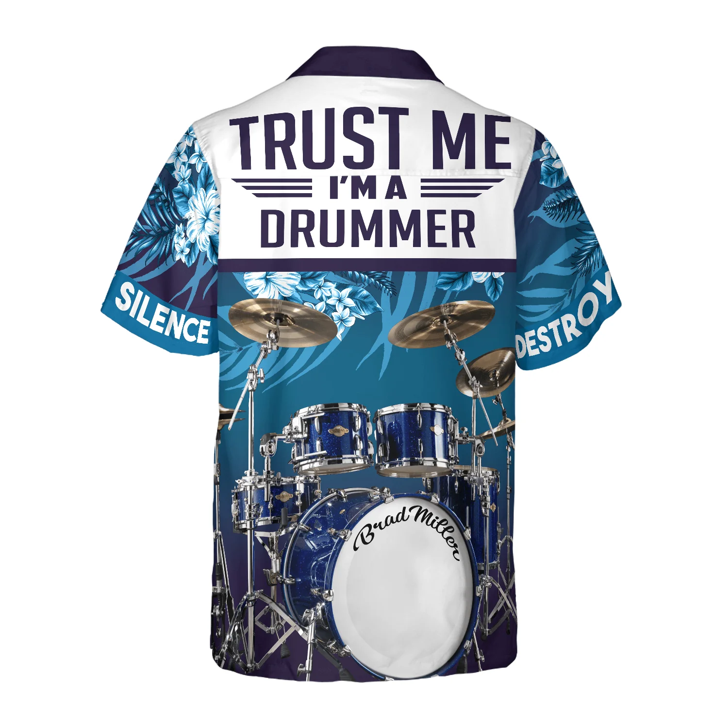 Drum Tropical Custom Name Hawaiian Shirt, I Am A Drummer, Personalized Colorful Summer Aloha Shirt For Men Women, Perfect Gift For Friend, Drum Lovers - Image 2