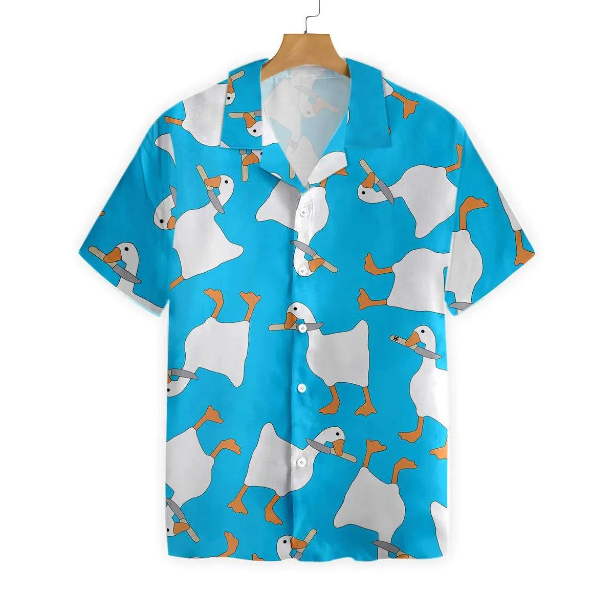 Duck Hawaiian Shirt, A Dangerous Duck With Knife Aloha Shirt For Men Women - Perfect Gift For Duck Lovers, Husband, Boyfriend, Friend, Family - Image 3