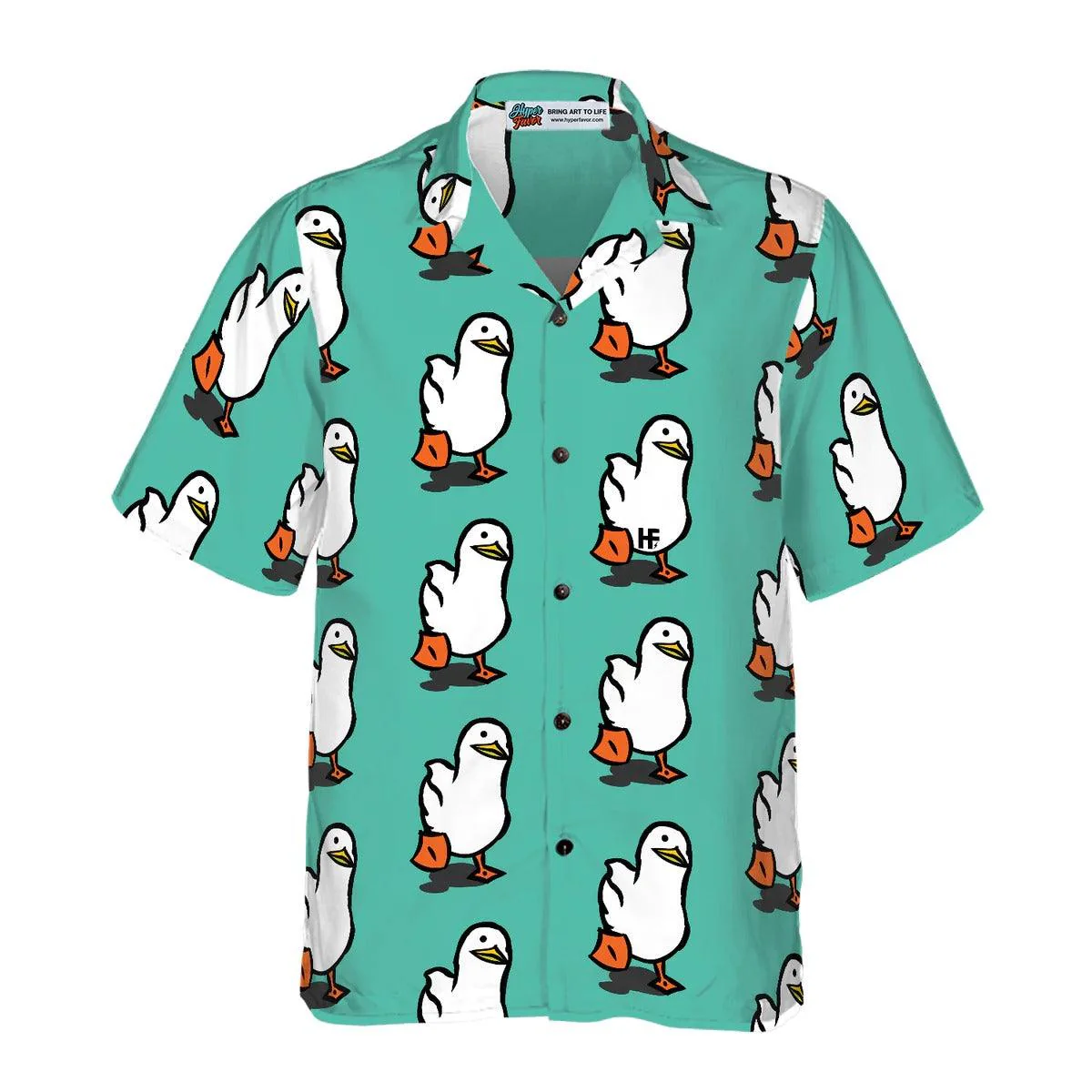 Duck Hawaiian Shirt, Ducks In Tiffany Blue Aloha Shirt For Men Women - Perfect Gift For Duck Lovers, Husband, Boyfriend, Friend, Family - Image 3