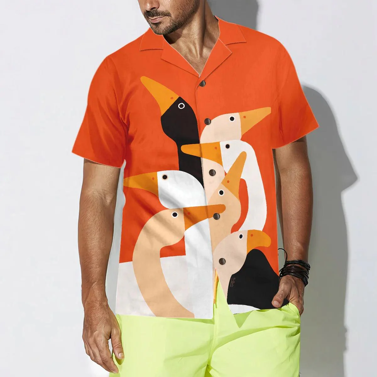 Duck Hawaiian Shirt, Ducks On Art, Funny Duck Aloha Shirt For Men Women - Perfect Gift For Duck Lovers, Husband, Boyfriend, Friend, Family - Image 4