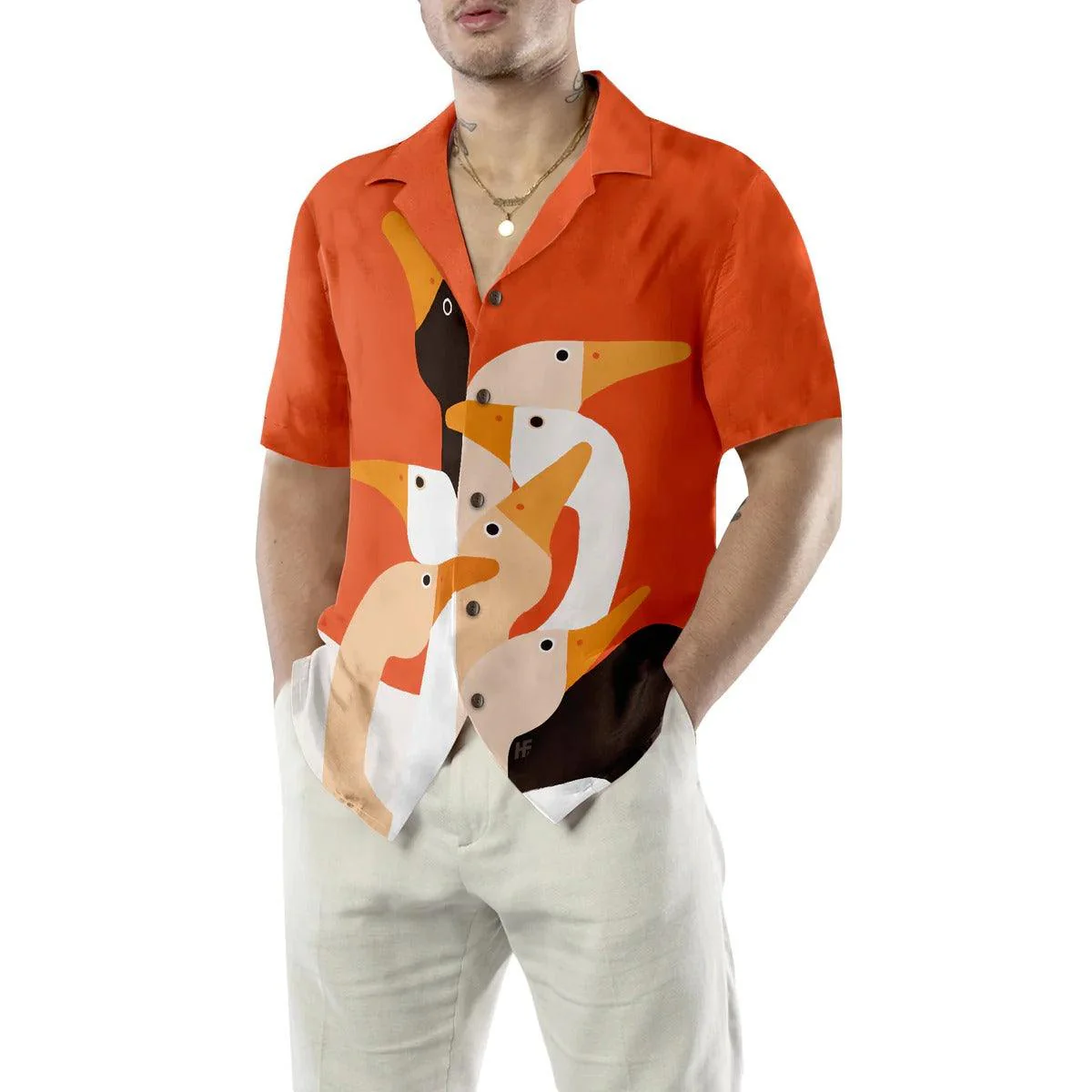 Duck Hawaiian Shirt, Ducks On Art, Funny Duck Aloha Shirt For Men Women - Perfect Gift For Duck Lovers, Husband, Boyfriend, Friend, Family - Image 5