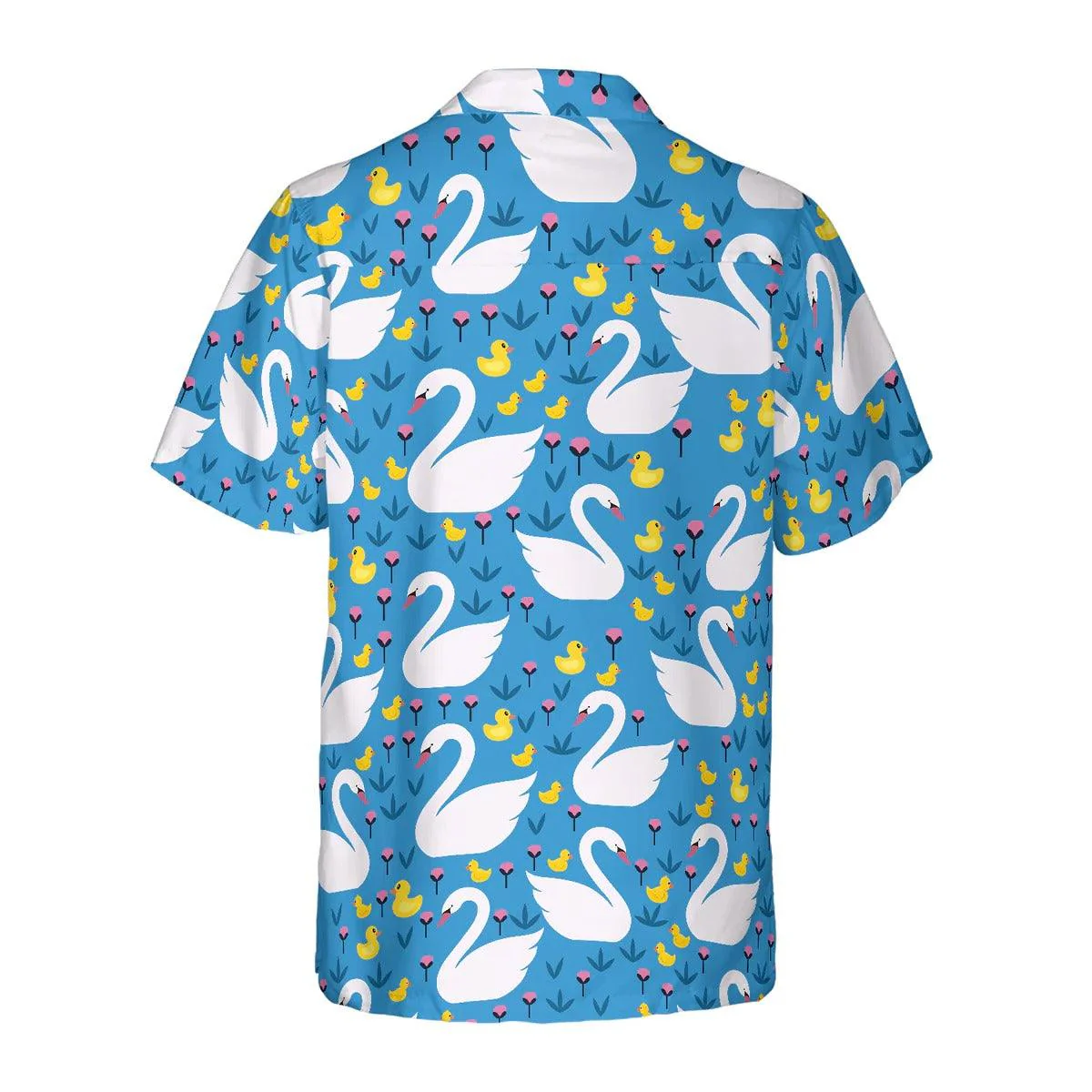 Duck Hawaiian Shirt, Floral Swans And Ducks Swimming Aloha Shirt For Men Women - Perfect Gift For Duck Lovers, Husband, Boyfriend, Friend, Family - Image 2