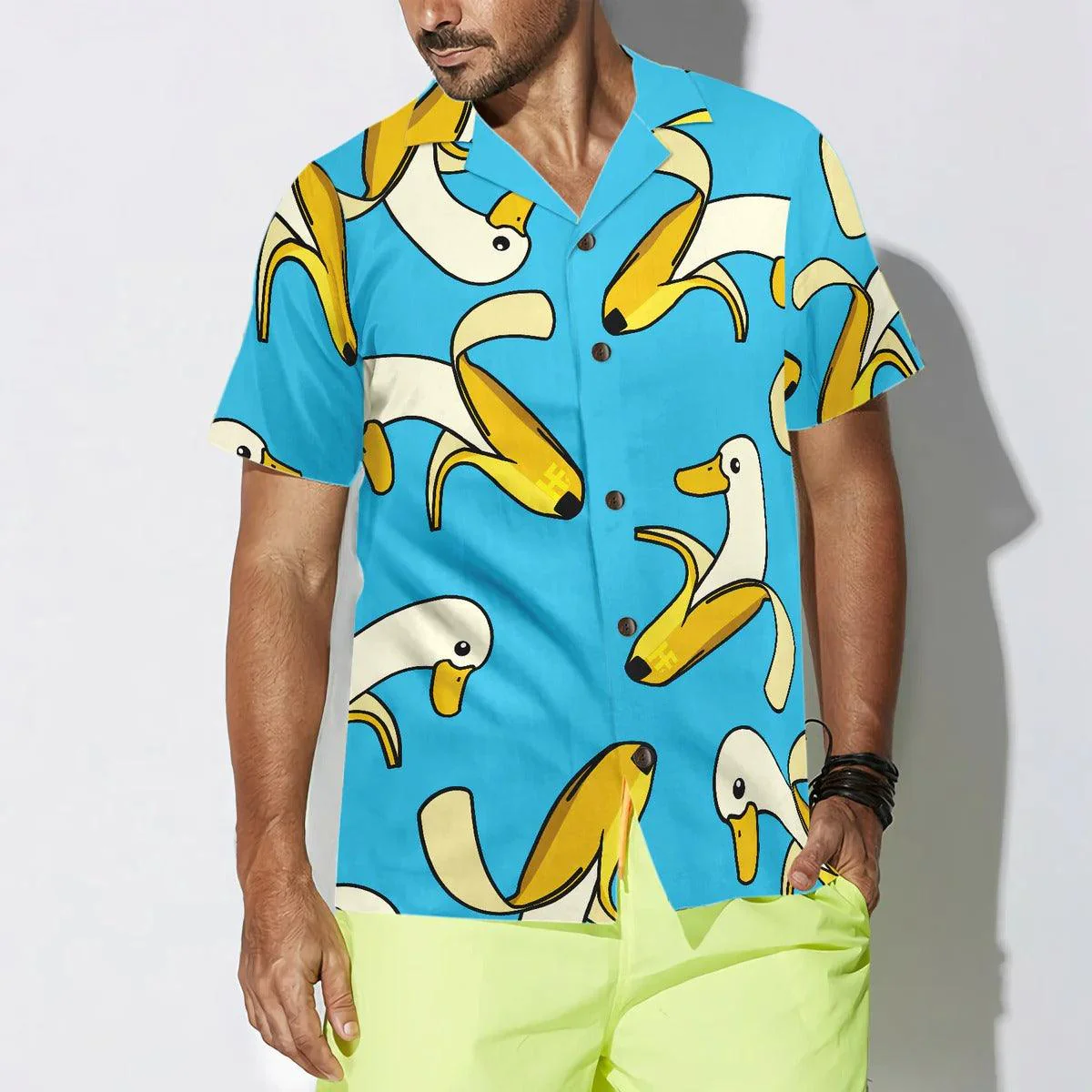 Duck Hawaiian Shirt, Funny Cute Banana Duck Aloha Shirt For Men Women - Perfect Gift For Duck Lovers, Husband, Boyfriend, Friend, Family, Wife - Image 4