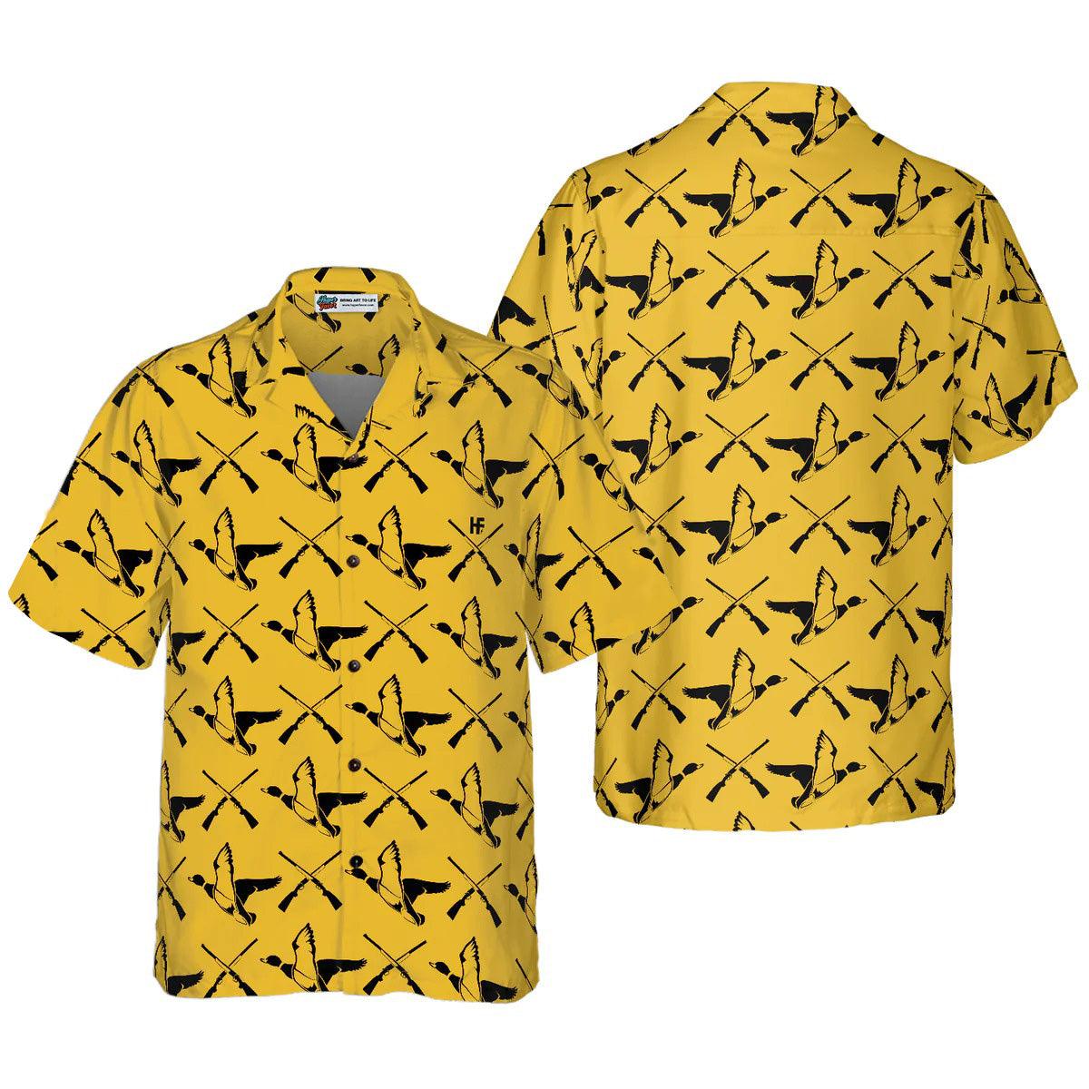 Duck Hawaiian Shirt, Hunting With Guns & Ducks Aloha Shirt For Men Women - Perfect Gift For Duck Lovers, Husband, Boyfriend, Friend, Family