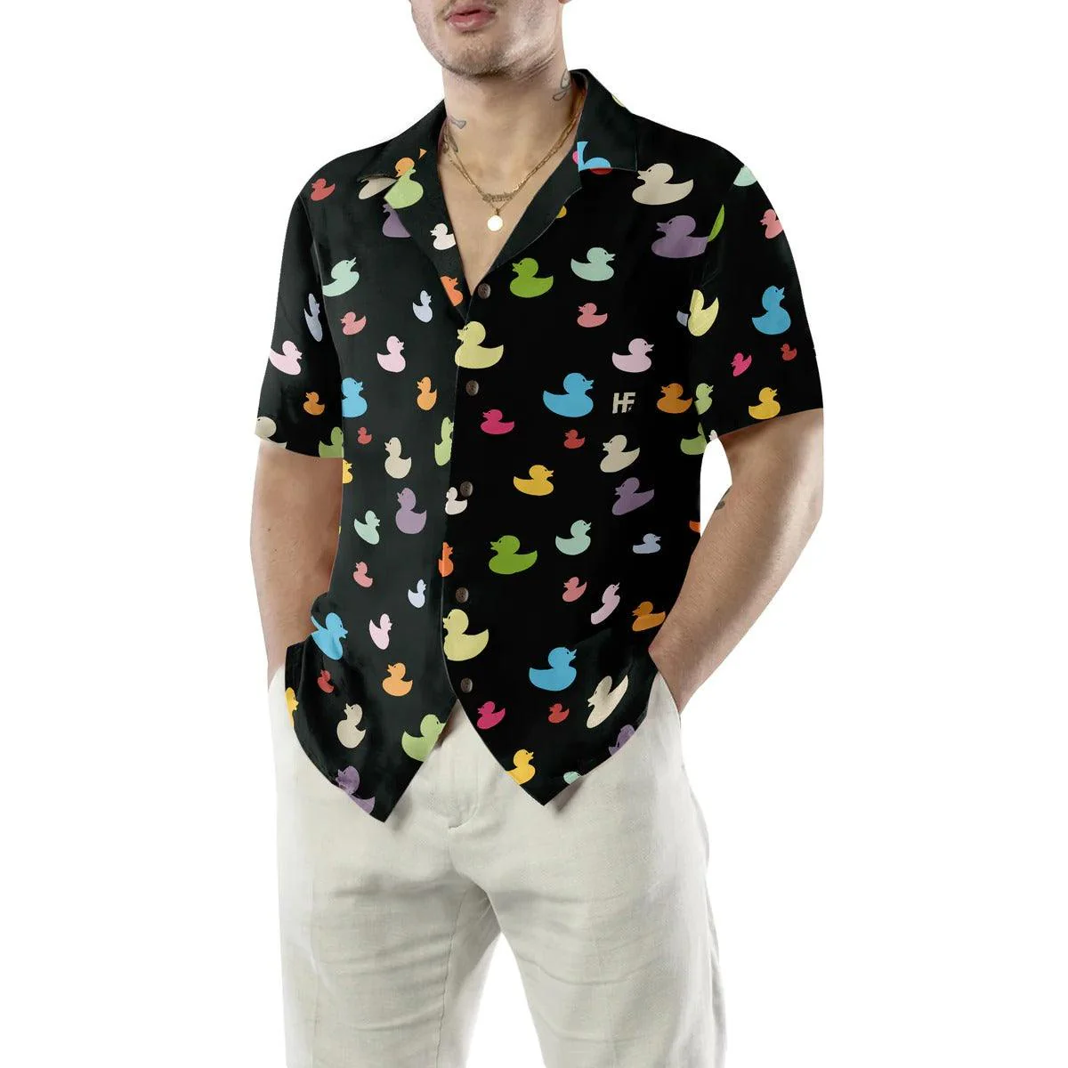 Duck Hawaiian Shirt, Little Duck, Colorful Ducks Aloha Shirt For Men Women - Perfect Gift For Duck Lovers, Husband, Boyfriend, Friend, Family - Image 5
