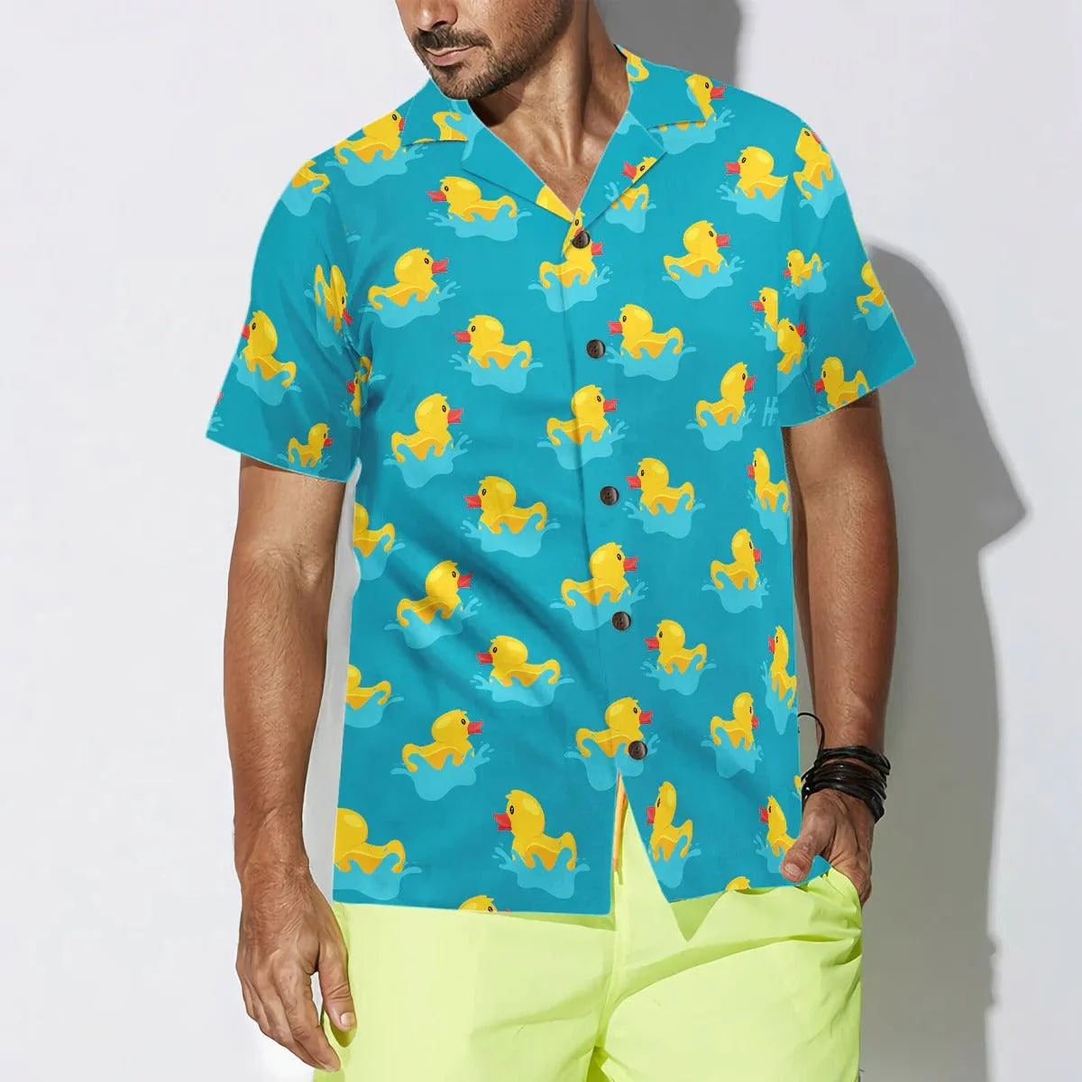 Duck Hawaiian Shirt, Little Duck Playing With Water Aloha Shirt For Men Women - Perfect Gift For Duck Lovers, Husband, Boyfriend, Friend, Family - Image 4
