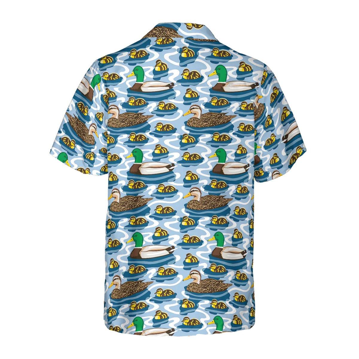 Duck Hawaiian Shirt, Rouen Duck Family Swimming Aloha Shirt For Men Women - Perfect Gift For Duck Lovers, Husband, Boyfriend, Friend, Family - Image 2