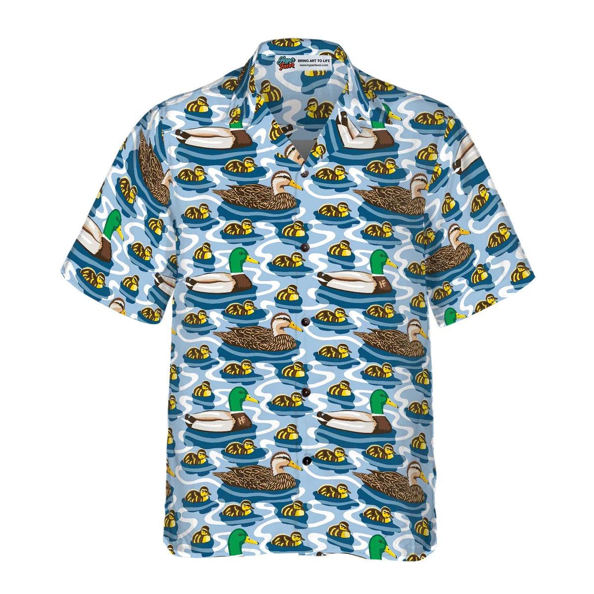 Duck Hawaiian Shirt, Rouen Duck Family Swimming Aloha Shirt For Men Women - Perfect Gift For Duck Lovers, Husband, Boyfriend, Friend, Family - Image 4