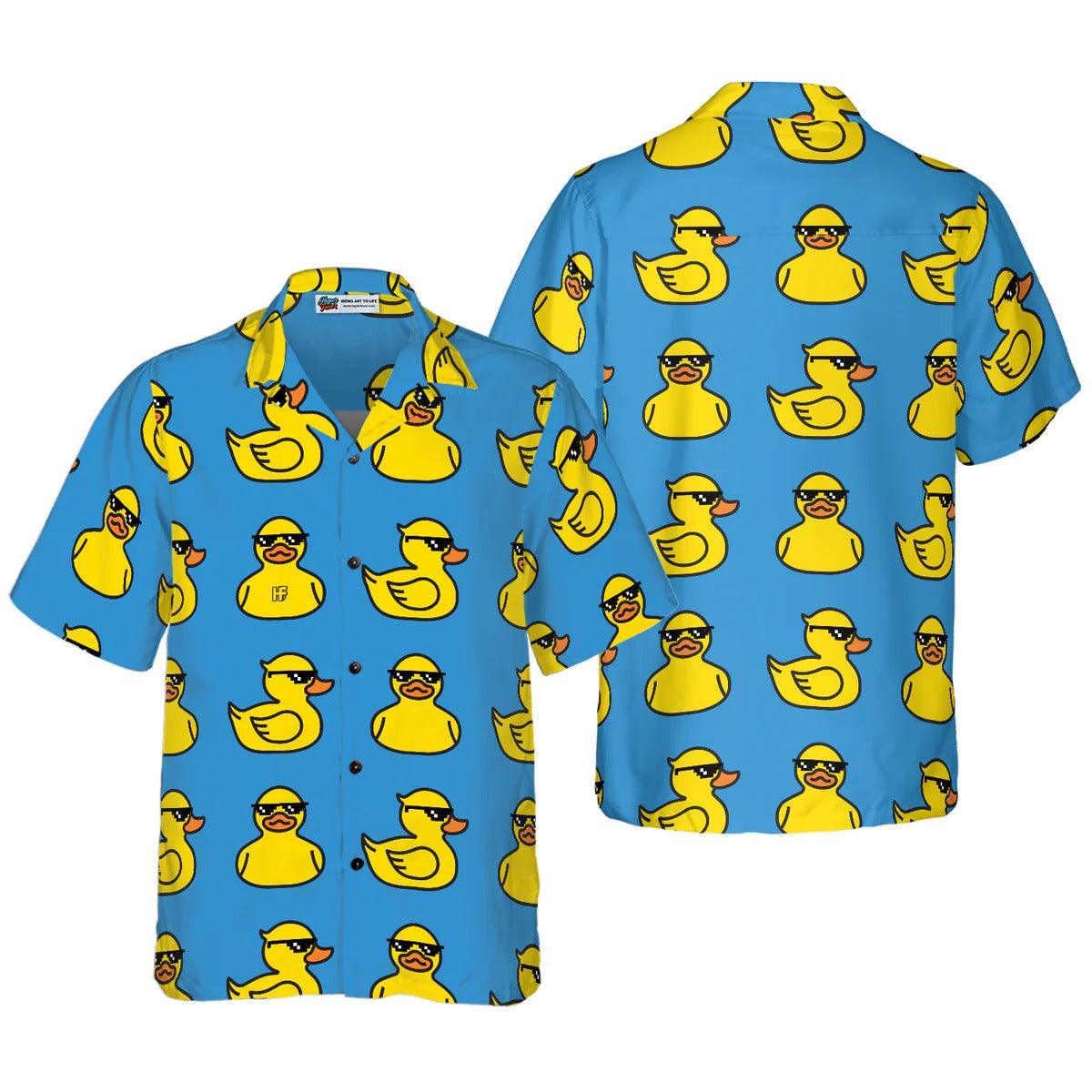 Duck Hawaiian Shirt, Rubber Yellow Duck Aloha Shirt For Men Women - Perfect Gift For Duck Lovers, Husband, Boyfriend, Friend, Family