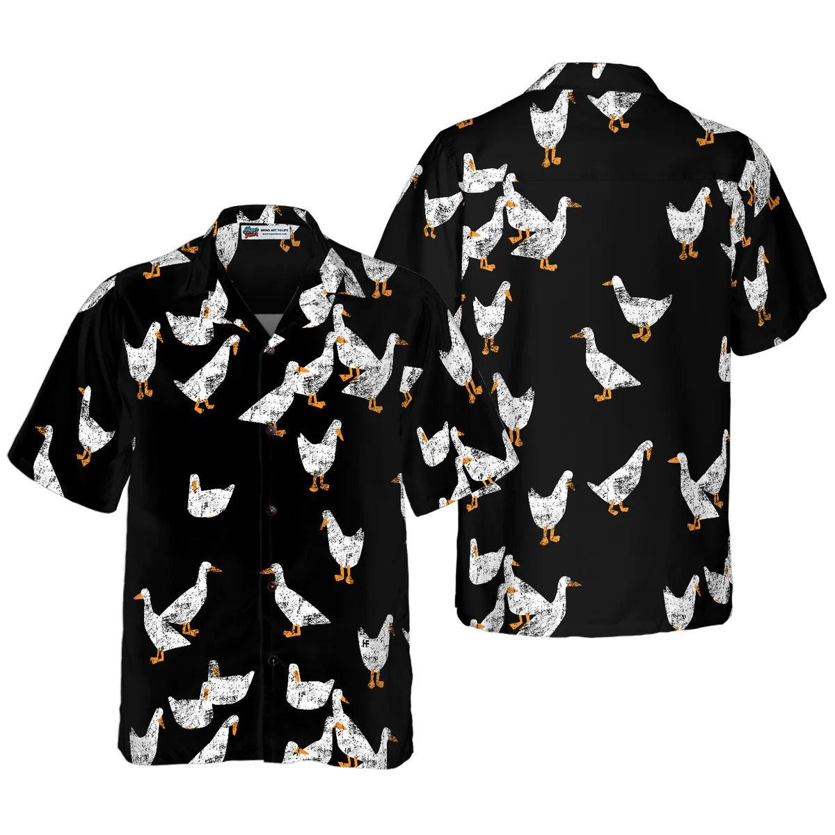 Duck Hawaiian Shirt, The Walking Ducks Aloha Shirt For Men Women - Perfect Gift For Duck Lovers, Husband, Boyfriend, Friend, Family