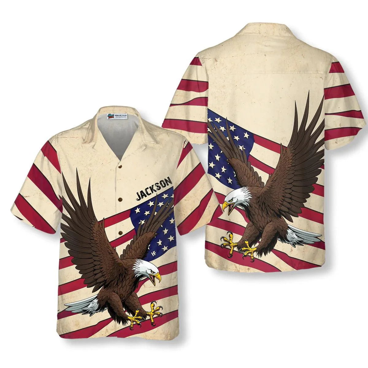 Eagle Hawaiian Shirt, American Eagle Wings Aloha Shirt For Men - Perfect Gift For Husband, Boyfriend, Friend, Family