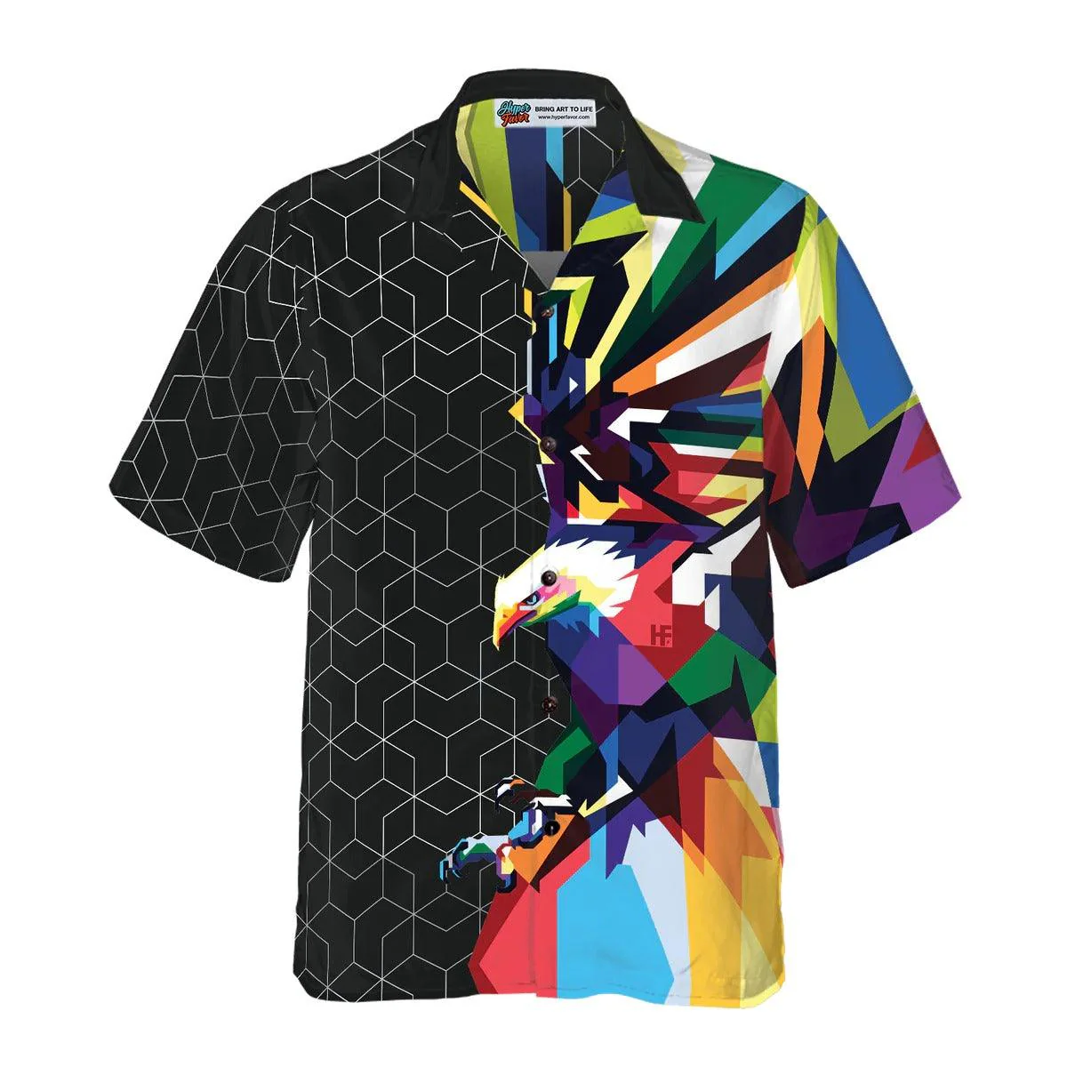 Eagle Hawaiian Shirt, Awesome Colorful American Eagle Design Aloha Shirt For Men - Perfect Gift For Husband, Boyfriend, Friend, Family - Image 3