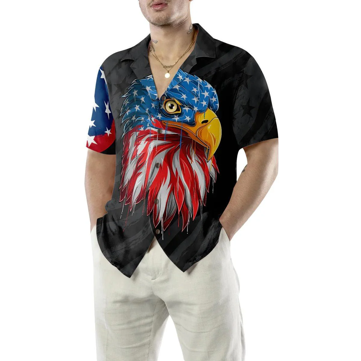 Eagle Hawaiian Shirt, The American Eagle Bird Aloha Shirt For Men - Perfect Gift For Husband, Boyfriend, Friend, Family - Image 5