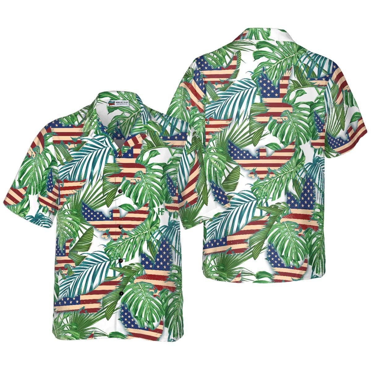 Eagle Hawaiian Shirt, Tropical American Eagle Aloha Shirt For Men - Perfect Gift For Husband, Boyfriend, Friend, Family
