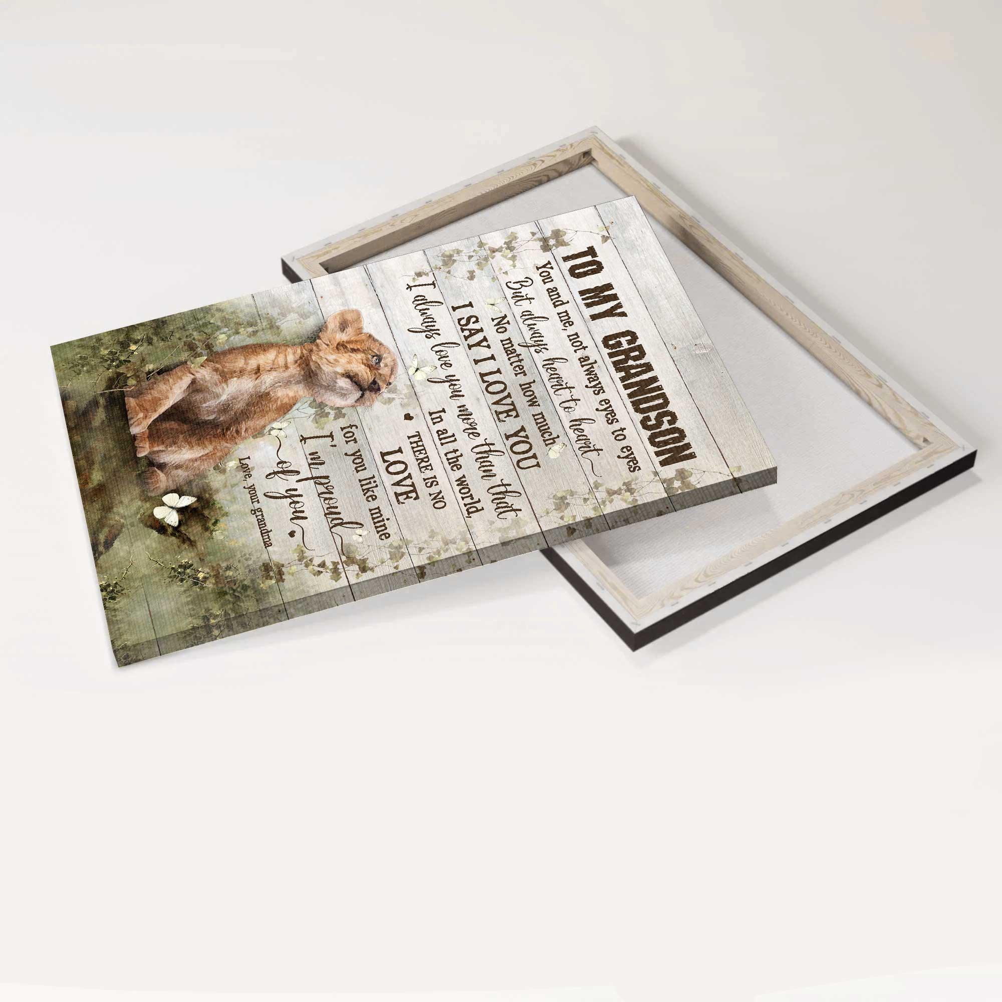 Family Portrait Canvas, Lion cub, Cute lion, I'm proud of you Gift for grandson- Family Portrait Canvas Prints, Wall Art. - Image 5