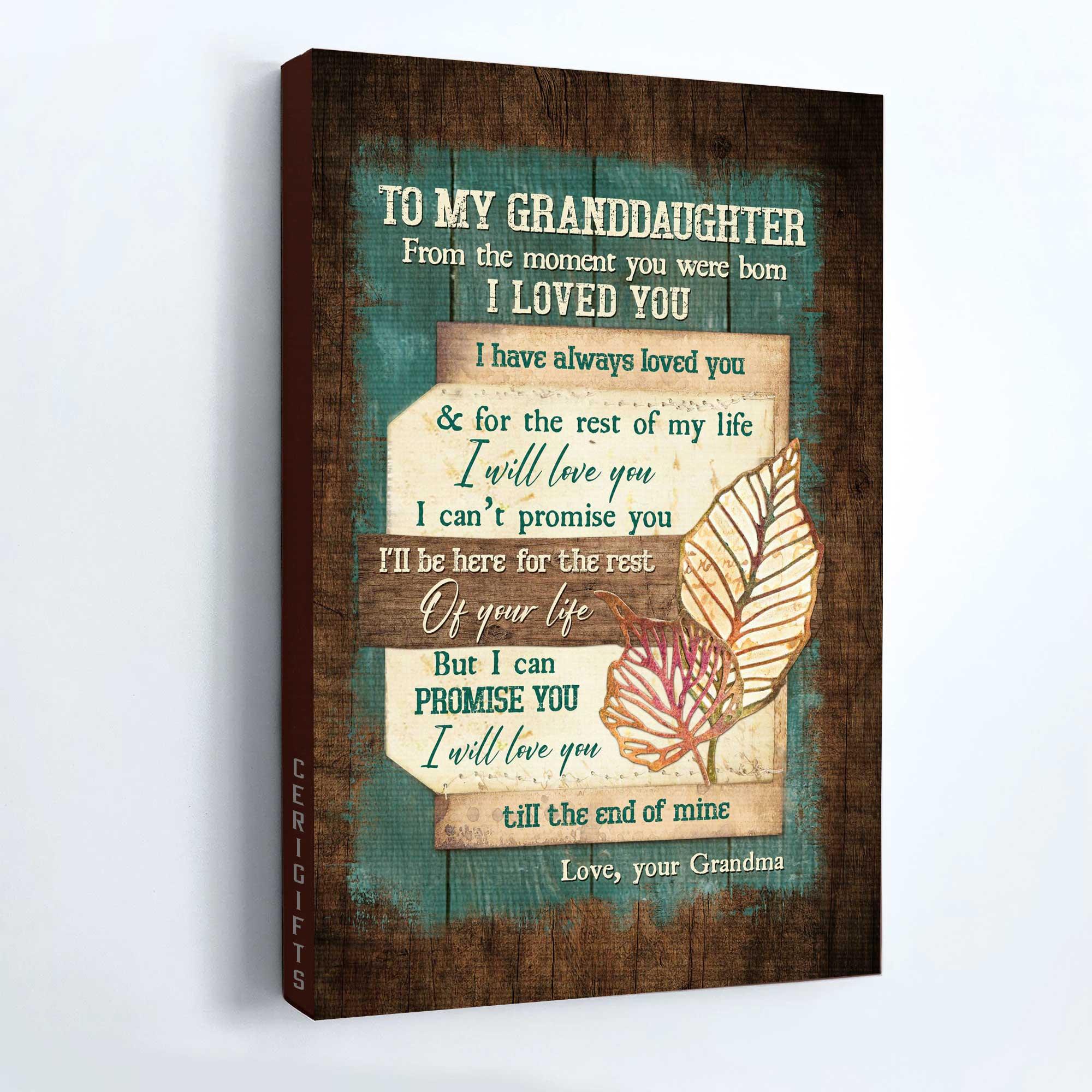Family Premium Wrapped Portrait Canvas - Grandma To Granddaughter, Leaf Painting, Vintage Background, I Have Always Loved You - Gift For Granddaughter