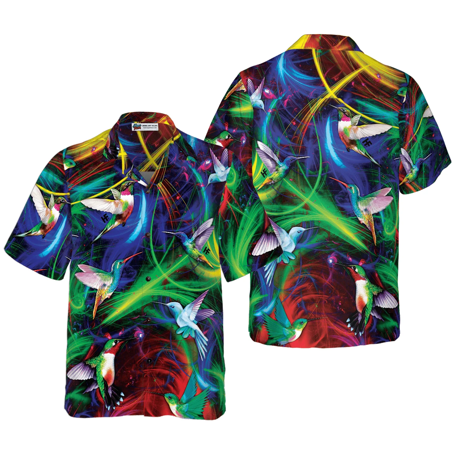 Fantasy Hummingbird Hawaiian Shirt, Colorful Summer Aloha Shirts For Men Women, Perfect Gift For Husband, Wife, Boyfriend, Friend