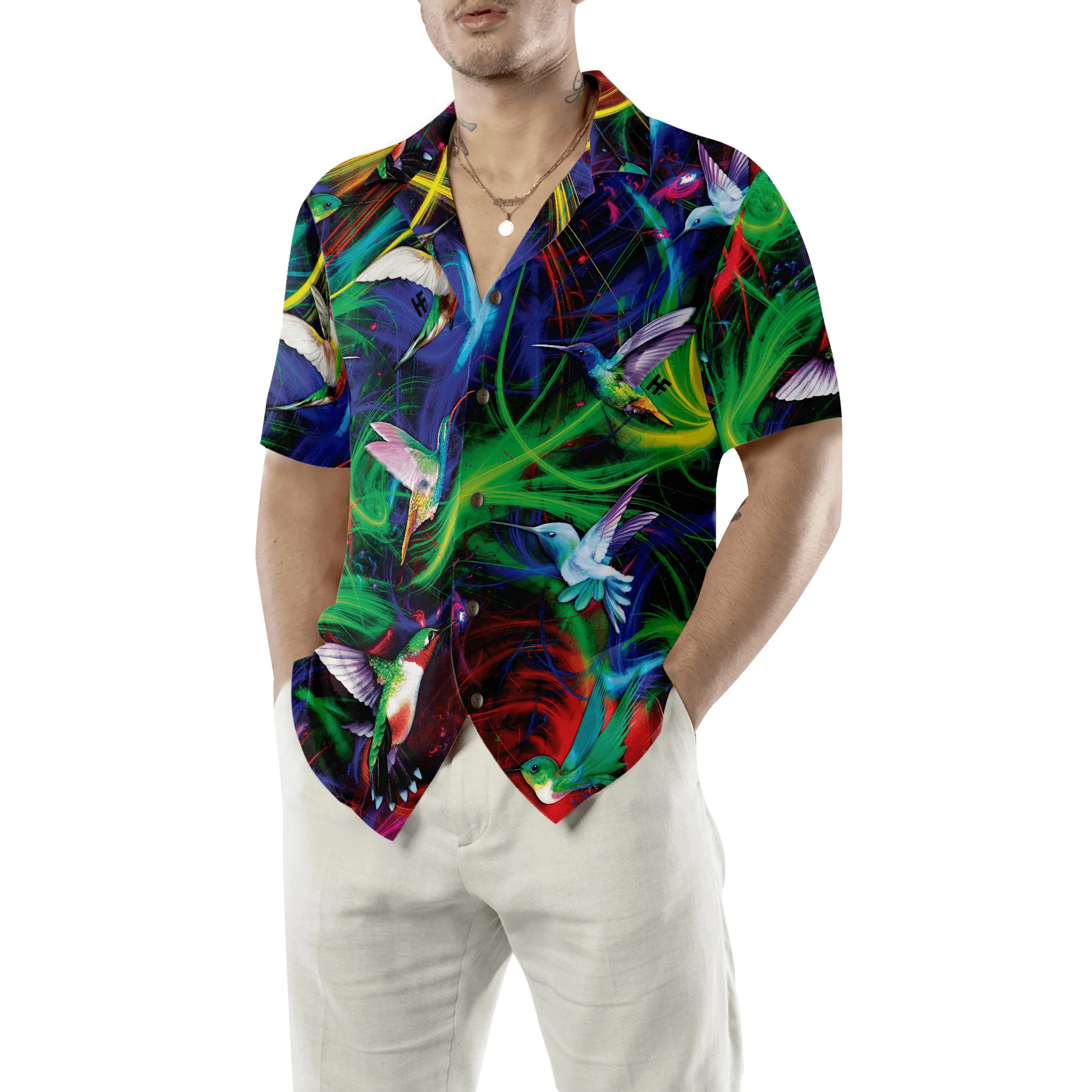 Fantasy Hummingbird Hawaiian Shirt, Colorful Summer Aloha Shirts For Men Women, Perfect Gift For Husband, Wife, Boyfriend, Friend - Image 5