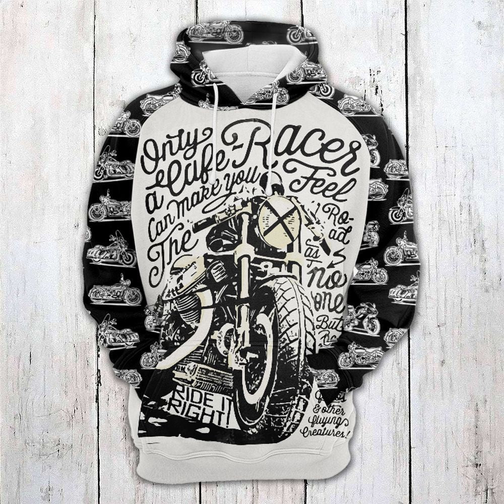 Feel the Road Pullover Premium Hoodie Only A Cafe Racer, Perfect Outfit For Men And Women On Christmas New Year Autumn Winter - Image 2