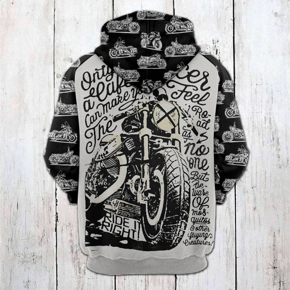 Feel the Road Pullover Premium Hoodie Only A Cafe Racer, Perfect Outfit For Men And Women On Christmas New Year Autumn Winter - Image 3