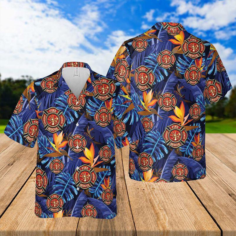 Firefighter Aloha Hawaiian Shirts For Summer, Tropical Hawaiian Shirt For Men Women, Best Gift For Friend, Family, Firefighter Lovers - Image 2
