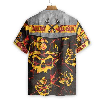 Firefighter Hawaiian Shirt, All In All Out Axe Firefighter Aloha Shirt For Men - Gift For Firefighter, Husband, Boyfriend, Family, Friends - Image 2