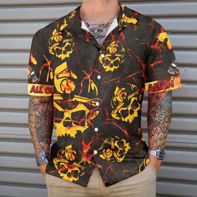 Firefighter Hawaiian Shirt, All In All Out Axe Firefighter Aloha Shirt For Men - Gift For Firefighter, Husband, Boyfriend, Family, Friends - Image 3