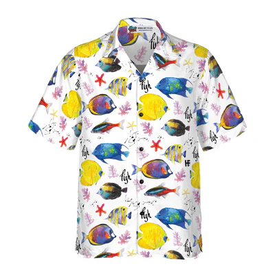 Fish Hawaiian Shirt, Colorful Fish Aloha Shirt For Men - Perfect Gift For Men, Husband, Boyfriend, Friend, Family - Image 2