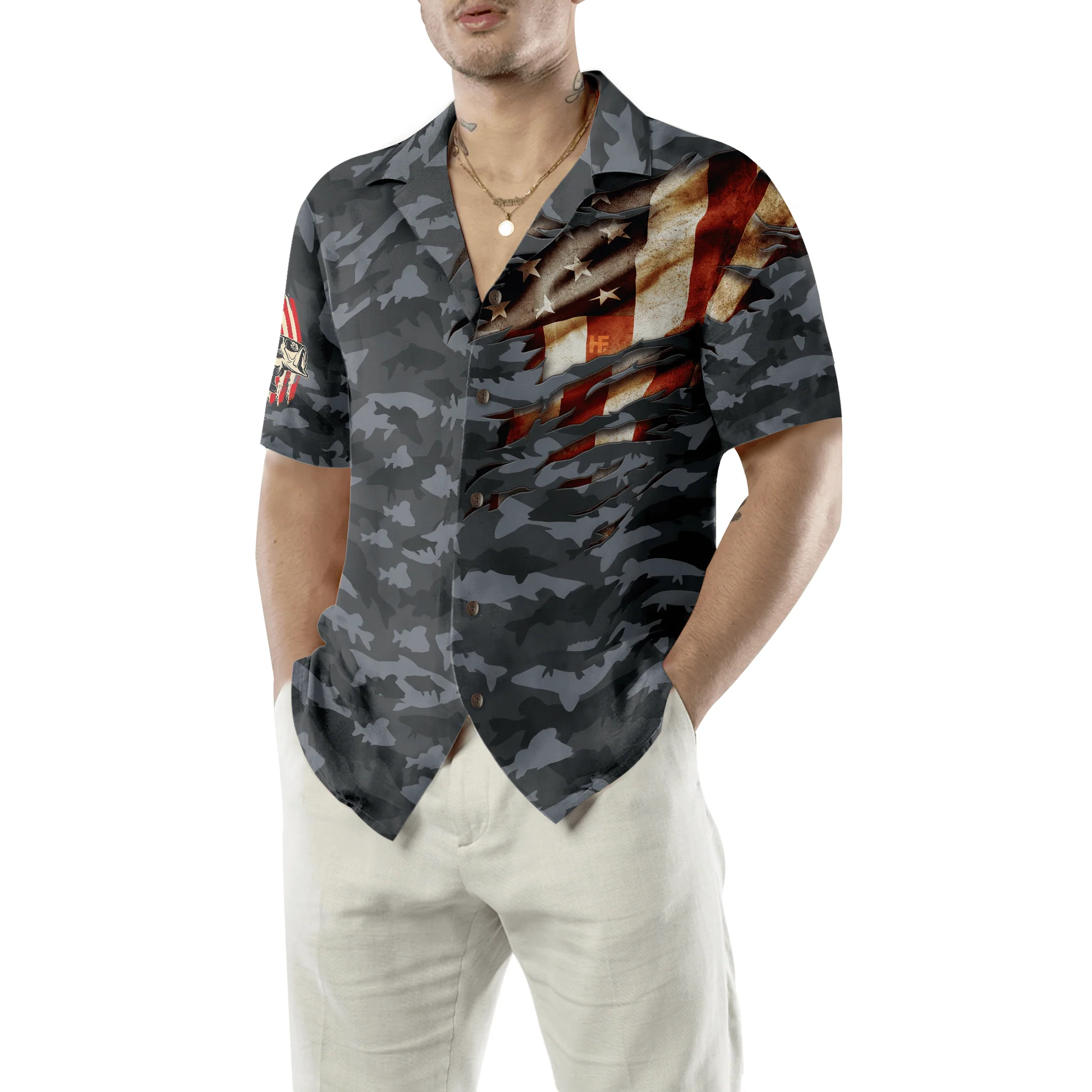 Fishing American Flag Hawaiian Shirt, Colorful Summer Aloha Shirt For Men Women - Perfect Gift For Friend, Family, Husband, Wife - Image 5